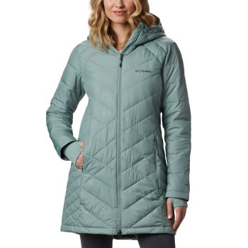 Columbia Heavenly Long Hooded, Chamarras Verdes Claro Para Mujer | 162840-ADX